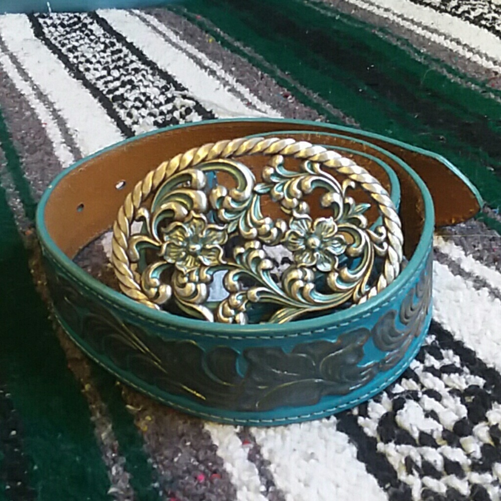 Painted Leather Belt